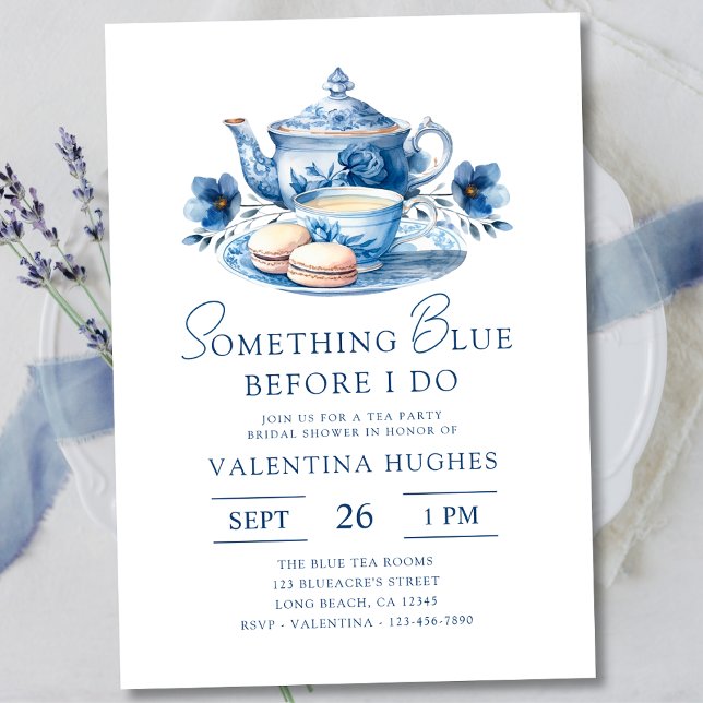 Invitación Algo Azul Antes De Hacer Fiesta De Té De Ducha Bri (Subido por el creador)