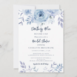 Invitación Algo Azul Antes de Hacer Floral Bridal Shower