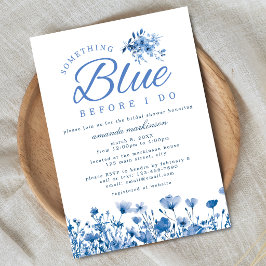 Invitación Algo Azul Antes de Hacer Floral Despedida de Solte