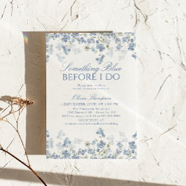 Invitación Algo Azul Antes de Hacer Floral Despedida de Solte