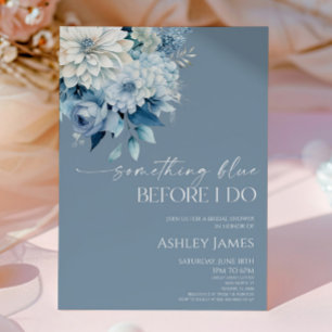 Invitación Algo Azul Antes de Hacer Floral Ducha de Novia
