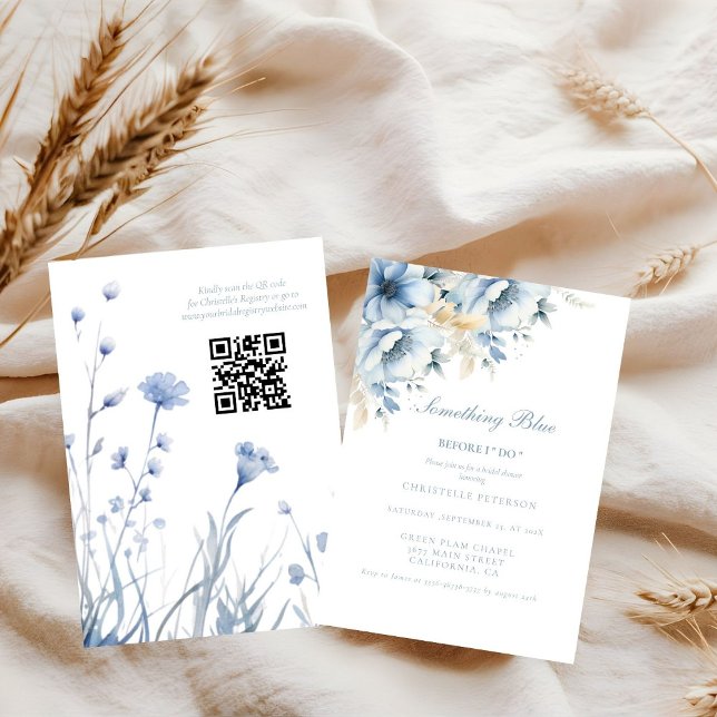 Invitación Algo azul antes de hacer floral Ducha de novia (Subido por el creador)