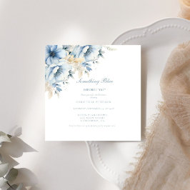 Invitación Algo azul antes de hacer floral Ducha de novia