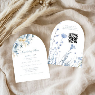 Invitación Algo azul antes de hacer floral Ducha de novia