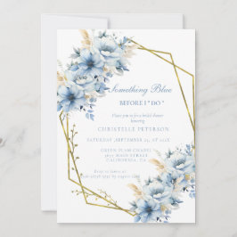 Invitación Algo azul antes de hacer floral Ducha de novia