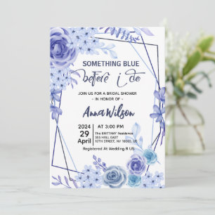 Invitación Algo azul antes de hacer hidrangea Ducha de novia