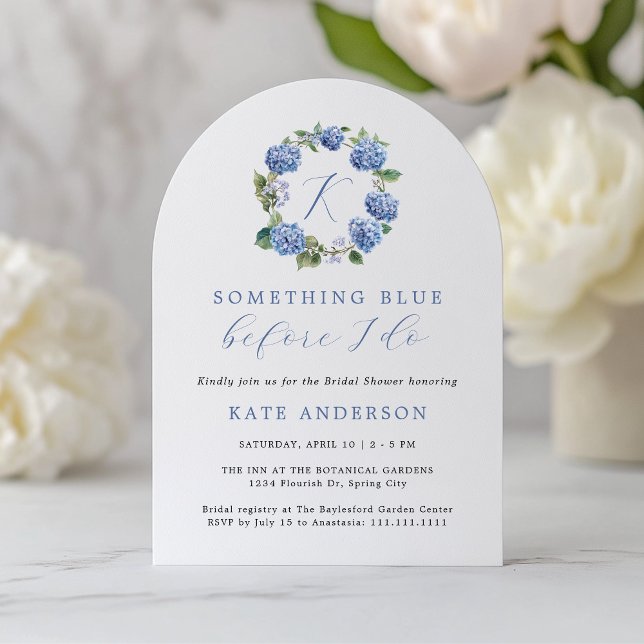 Invitación Algo Azul Antes De Hacer Hidrangea Ducha De Novias (Subido por el creador)