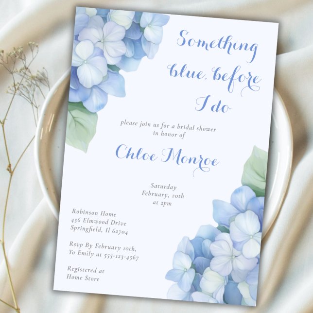 Invitación Algo Azul Antes De Hacer Hidrangeas Florales (Subido por el creador)