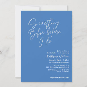 Invitación Algo azul antes de hacer la ducha azul de novia