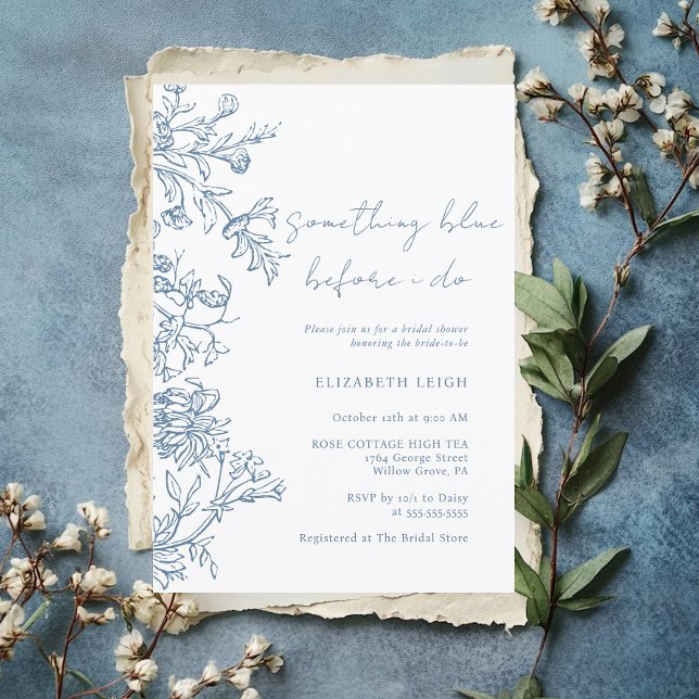 Invitación Algo Azul Antes De Hacer La Ducha Bridal (Subido por el creador)
