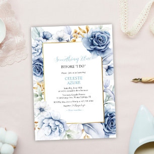 Invitación Algo Azul Antes de Hacer Regaderazo Floral Nupcial
