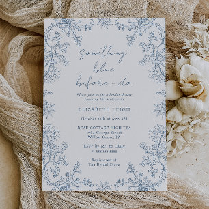 Invitación Algo Azul Antes de Hacer Regalo de Ducha de Novia