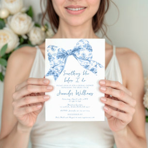 Invitación Algo Azul Antes De Hacer Toile Bow Ducha Británica