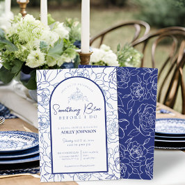 Invitación Algo Azul Antes De Hacer Una Ducha Bridal Elegante