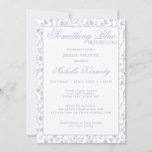 Invitación Algo Azul Antes de Hacer una Elegante Despedida de