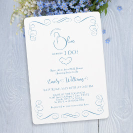 Invitación Algo Azul Antes de Hacer una Elegante Despedida de