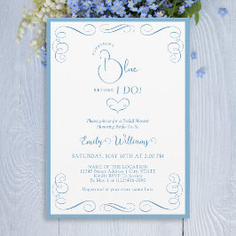 Invitación Algo Azul Antes de Hacer una Elegante Despedida de