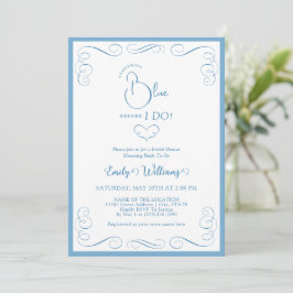 Invitación Algo Azul Antes de Hacerlo Elegante Despedida de S