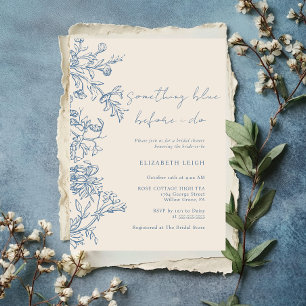 Invitación Algo Azul Antes de la Despedida de Soltera