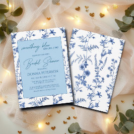 Invitación Algo azul antes de la ducha de novia floral