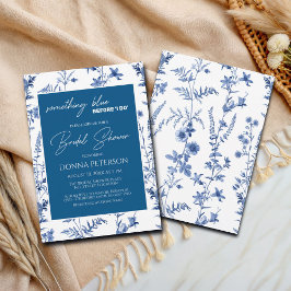 Invitación Algo azul antes de la ducha de novia floral