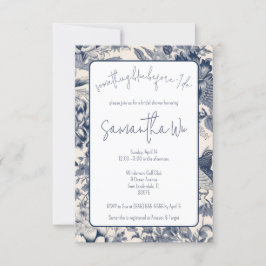 Invitación Algo azul antes de la ducha de novia "I Do"