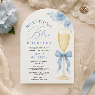 Invitación Algo Azul Antes de la Ducha Nupcial con Lazo