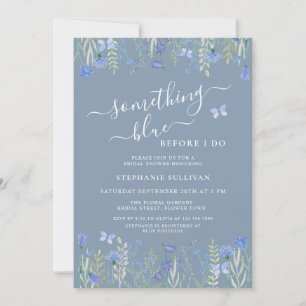 Invitación Algo Azul Antes de Mi Boda Despedida de Soltera