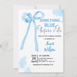 Invitación Algo Azul Antes de Mi Boda Despedida de Soltera