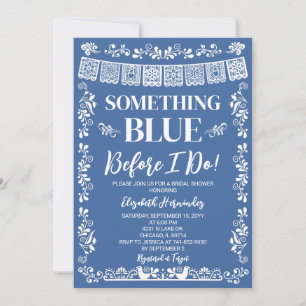 Invitación Algo Azul Antes de Mi Despedida de Soltera