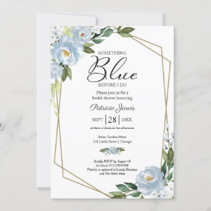 Invitación Algo Azul Antes de Mi Ducha de Novia