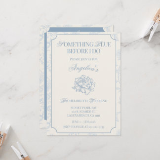 Invitación Algo Azul Antes de Mi Itinerario de Despedida de S