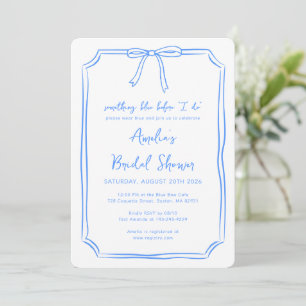 Invitación "Algo azul antes de que lo haga" Bow Bridal Shower