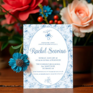 Invitación ¡Algo Azul antes de que me Case! Bridal Shower Coq