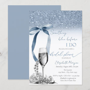 Invitación Algo Azul Antes de que me vaya Brillo Champán