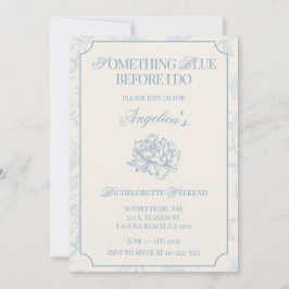 Invitación Algo Azul Antes de que te Cases Itinerario de Desp