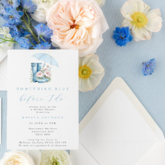 Invitación Algo Azul antes de que yo haga ducha de novia con 