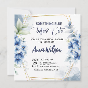 Invitación Algo azul antes de que yo haga hydrangea ducha de 