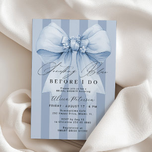 Invitación Algo azul antes de que yo haga la ducha de regalos