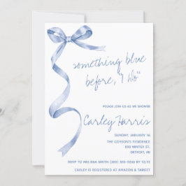 Invitación ¡Algo azul antes que yo! Ducha nupcial moderna