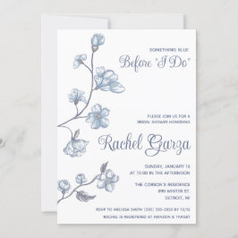 Invitación ¡Algo azul antes que yo! Floral Bridal Shower