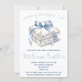 Invitación ¡Algo azul antes que yo! Ring Box Bridal Shower