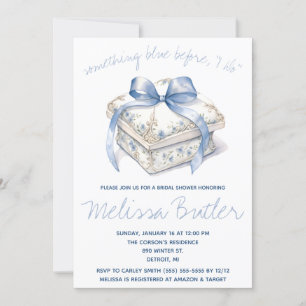 Invitación ¡Algo azul antes que yo! Ring Box Bridal Shower
