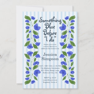 Invitación Algo Azul Art Nouveau Jardín Despedida de Soltera