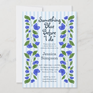 Invitación Algo Azul Art Nouveau Jardín Despedida de Soltera