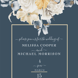 INVITACIÓN ALGO AZUL, BODA FLORAL MUTADO