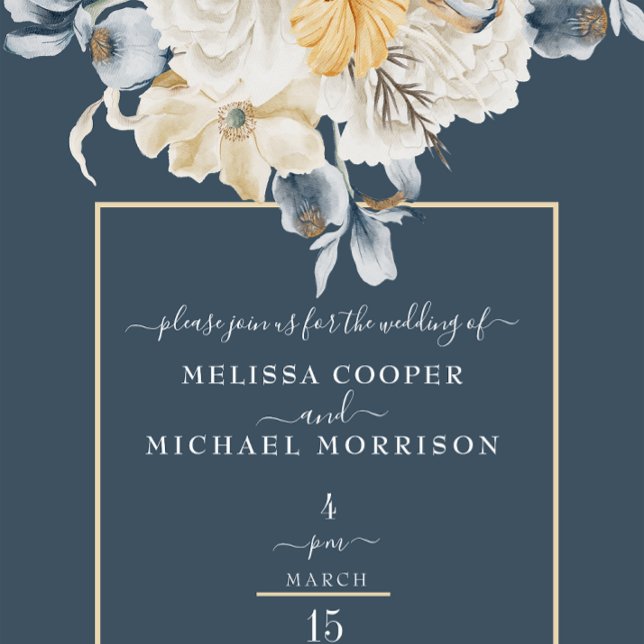 INVITACIÓN ALGO AZUL, BODA FLORAL MUTADO (Subido por el creador)