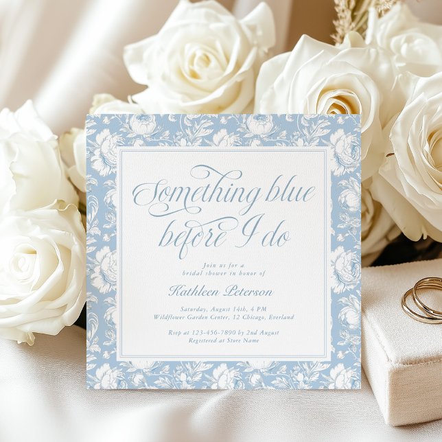 Invitación Algo Azul Chinoiserie Despedida de Soltera  (Subido por el creador)