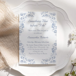 Invitación Algo Azul Chinoiserie Floral Bridal Shower