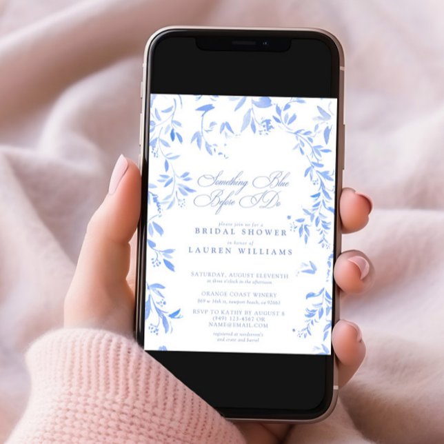 Invitación Algo Azul con Flores en Guion para Despedida de So (Subido por el creador)